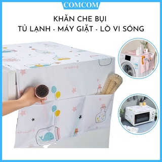 Tấm phủ tủ lạnh, máy giặt - Khăn che bụi, chống thấm nước - Thiết kế túi 2 bên đựng đồ tiện lợi