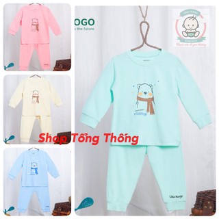Bộ Q.a dài tay gấu má hồng petit mềm mịn bé trai bé gái uala rogo 2207