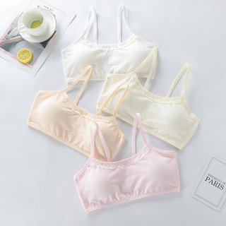 Bộ 5 Áo lót bé gái học sinh vải cotton dây nhỏ mút mỏng tháo rời- ao lot be gai hoc sinh day nho