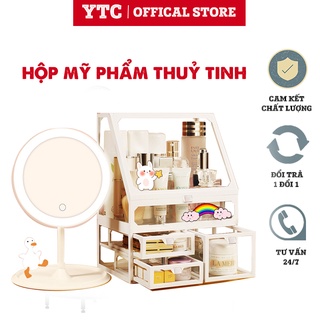 Hộp đựng mỹ phẩm YTC 3 tầng hủy tinh
