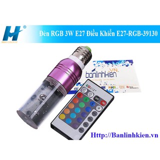 Đèn RGB E27 trang trí nhà cửa-quang hợp cho cây dùng điều khiển từ xa 3w, 6w,9w