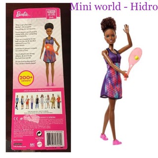 Búp bê Barbie nghề nghiệp chơi đánh Tennis da đen chính hãng