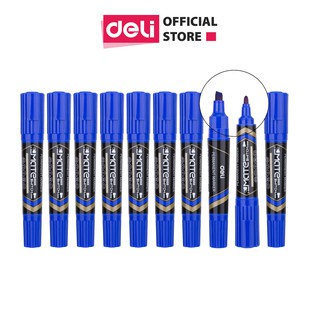 Bút lông dầu dạ kính viết đĩa CD hai đầu đánh dấu không xóa được Deli mực xanh đen đỏ cao cấp tiện dụng không bay màu