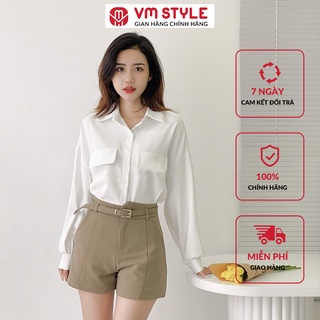 Quần short nữ lệch cạp VM STYLE trơn kèm nịt - 22SKU02T011901