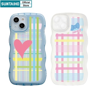 SUNTAIHO Ốp lưng iphone Ốp điện thoại silicone trong viền gợn sóng thích hợp cho iPhone 13 Pro Max IX XS Max XR 12 11 Pro Max SE2 7
