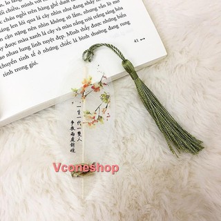 Bookmark gân lá cổ trang ép mỏng kẹp sách đánh dấu sách
