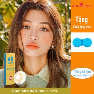 Kính áp tròng siêu cấp ẩm dùng thoải mái 24h, lens mắt Natural Brown ANN365 nâu tự nhiên không giãn đủ độ cận