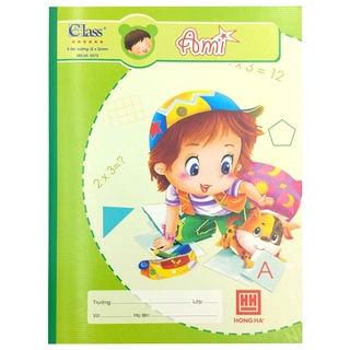 Vở Class Ami - 5 Ô Ly 96 Trang ĐL 100g/m2 - Hồng Hà TM-0372 - Xanh Lá
