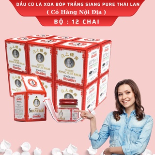 12 Chai Dầu cù là ông già Siang Pure Balm (Trắng chữ Đỏ) Thái Lan