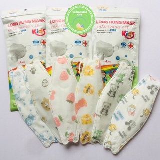 Khẩu trang trẻ em, túi 10 chiếc khẩu trang KF94 kháng khuẩn 4D nhiều hoạ tiết đáng yêu Xuân Cường Kids