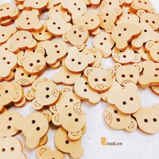 Cúc gỗ trang trí 15mm (1 cái)