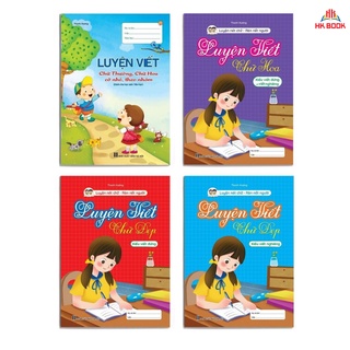 Sách - Bộ vở Luyện viết chữ đẹp - Trọn bộ 4 quyển (Luyện viết chữ thường, chữ hoa, chữ đứng, chữ nghiêng) (4 cuốn)