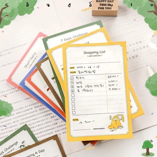 Bộ 50 Giấy Ghi Chú Hàng Ngày Phong Cách Hàn Quốc Diary Plan Note