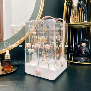 HỘP ĐƯNG BÔNG TAI TRANG SỨC SIÊU DỄ THƯƠNG CÓ TAY XÁCH 4 NGĂN KÉO