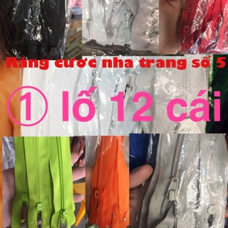 12 chiếc dây kéo nhựa cước răng#5,chiều dài 70cm HKK
