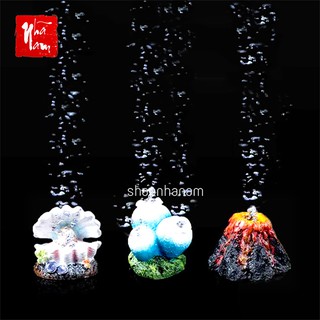 Mô hình san hô núi lửa vỏ ngọc trai trang trí tiểu cảnh bể cá phụ kiện bể cá lũa bể cá thủy sinh trang trí nhà cửa