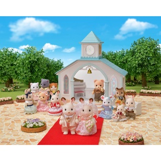 Đồ Chơi Sylvanian Families Thánh Đường Màu Xanh Sky Blue Wedding Chapel