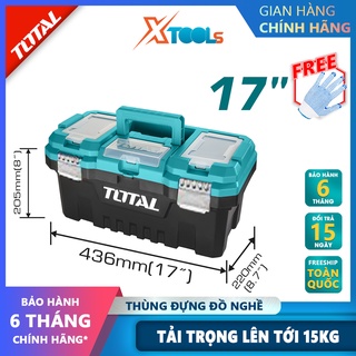 Thùng đựng đồ nghề TOTAL TPBX0172 | thùng đựng đồ nghề khóa nhựa tải trọng 15KG kích thước 436mm(17")*220mm（8.7")*205mm(