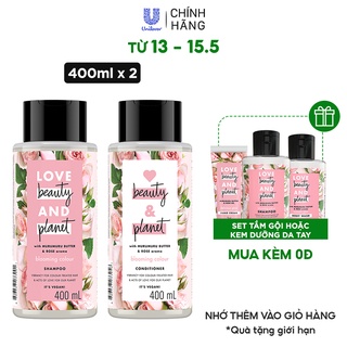 Bộ Sản Phẩm Dầu Gội Và Dầu Xả Thể Love Beauty And Planet Cho Tóc Nhuộm 400ml x 2