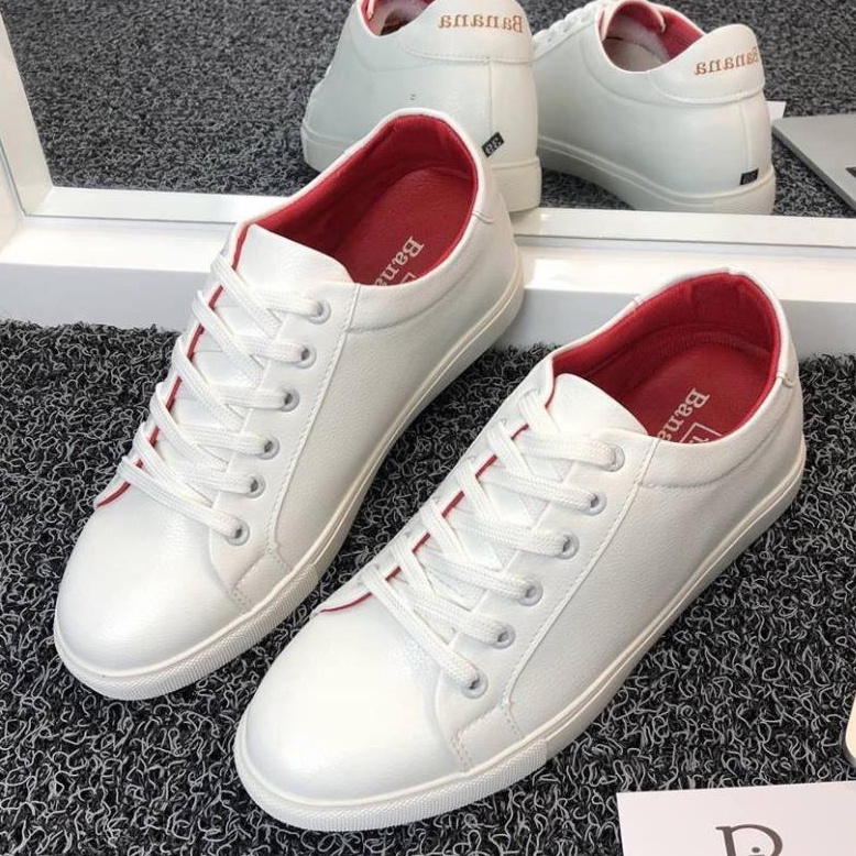 Giày sneaker bata nam trắng màu đen dã khâu full đế
