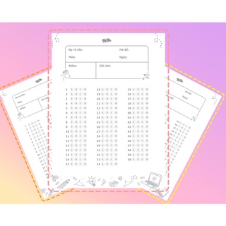 [Mã LIFEMALL995 giảm 10% đơn 99K] Set 50 phiếu làm bài trắc nghiệm - WEUPBOOK