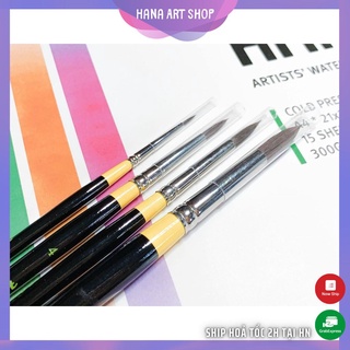 Cọ Vẽ Đầu Tròn Happy Pro - Cọ Vẽ Màu Nước Màu Acrylic Gouache Poster Lông Nhân Tạo Cao Cấp