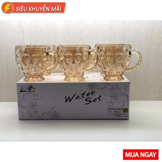 Bộ 6 cốc pha lê vàng mẫu đẹp cao cấp