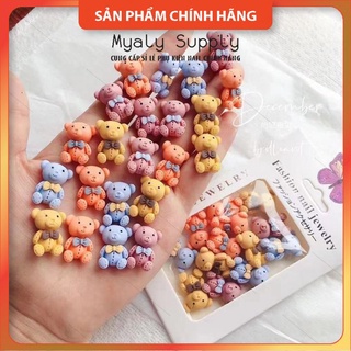 Charm Hoạt Hình Nail Gấu Búp Bê Nơ Kẹo Mút Rượu Bộ Bài