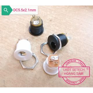 Jack nguồn chân cắm nguồn DC cái có ốc vặn ren bắt vỏ 5.5x2.1MM