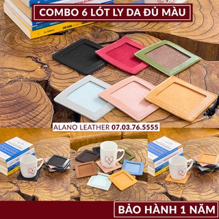 [COMBO 6 MIẾNG màu ngẫu nhiên ]  LÓT LY DA 5D CHỐNG THẤM NƯỚC CAO CẤP