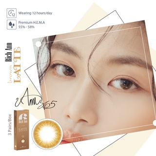 (𝟭 𝗛𝗼̣̂𝗽/𝟯 𝗖𝗮̣̆𝗽) Lens Cận Loạn 1 Ngày Màu Nâu Latte ANN365 RA Latte Brown