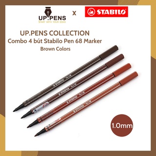 Combo 4 bút lông màu Stabilo Pen 68 Marker – 1.0mm – Brown Colors