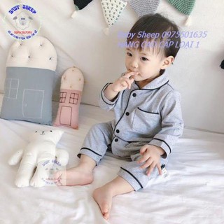 Body Pijama ghi cổ sen cho bé Trai bé gái Baby Sheep-Hàng cao cấp xuất Hàn