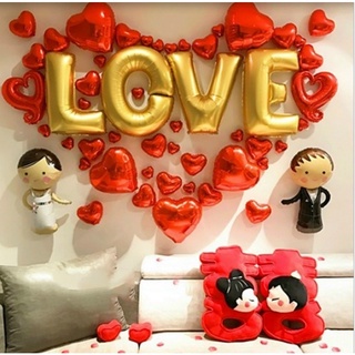 Bộ Trang Trí Cô Dâu, Chú Rể Chữ Love (kèm đồ bơm)