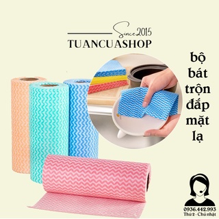 Cuộn khăn lau bằng vải không dệt tiện lợi 50 tờ