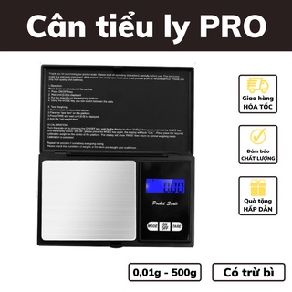 Cân điện tử tiểu ly mini định lượng 0,01g - 500g làm bánh nhà bếp độ chính xác cao có nắp tặng kèm pin AA
