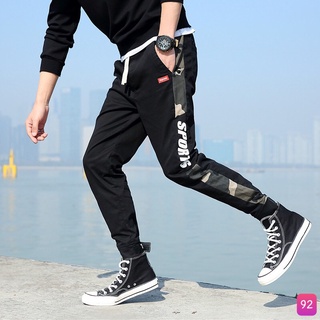 Quần Jogger Kaki thể thao lưng thun ống bó túi hộp đen kem phong cách M140