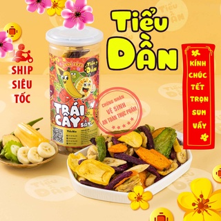 Trái cây thập cẩm sấy hũ lớn 250g Tiểu Dần đồ ăn vặt vừa ngon vừa rẻ