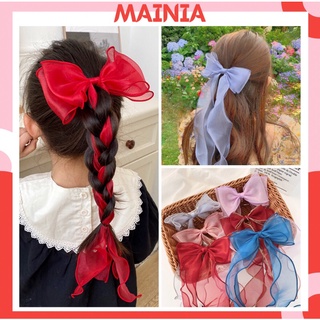 [Sẵn Hàng] Kẹp Nơ Dài Hàn Quốc Cho Bé Gái Xinh Xắn Dễ Thương Mainia Shop