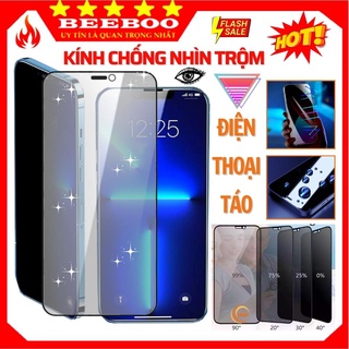 Kính cường lực chống nhìn trộm iphone Xs Max 11 Pro Max 12 Pro Max 13 Pro Max 7 Plus 8 Plus X Xr Full màn hình [BEEBOO]