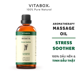 Dầu massage body VITABOX Stress Soother aromatherapy massage oil - mát xa thư giãn từ dầu nền và tinh dầu thiên nhiên