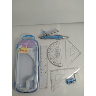 BỘ DỤNG CỤ HỌC SINH HỘP NHỰA 8 MÓN STACOM
