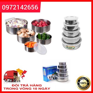 BỘ BÁT INOX 5 MÓN CÓ NẮP [ RẺ NHẤT THỊ TRƯỜNG ]