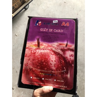 Giấy in card Kim Mai định lượng 250gsm 50 tờ/ tập, giấy in phun 2 mặt Kim Mai tím chất lượng
