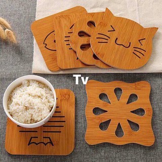 Đế Gỗ Lót Nồi, Xoong, Chảo - Chịu Nhiệt, Chống Trượt, Bền Đẹp ( Giao Ngẫu Nhiên )