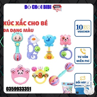 bộ lúc lắc cầm tay 7 chi tiết cho bé, lục lạc cho trẻ,Đồ chơi trẻ em  FREESHIP Bộ chơi xúc xắc cầm tay cho bé an toàn