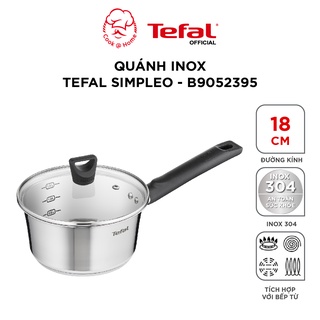 [Mã LIFEHL50K giảm 10% đơn 200K] Nồi inox cán dài, quánh inox Tefal Simpleo B9052395 18cm