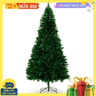 ( FREE SHIP) CÂY THÔNG NOEL 1M8 ĐẾ NHỰA 4 CẠNH  TẶNG KÈM NGÔI SAO VÀ DÂY KIM TUYẾN