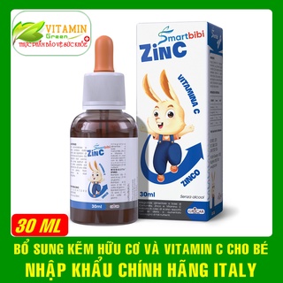 Bổ sung kẽm Vitamin C cho bé Smartbibi ZINC cải thiện biếng ăn, tăng sức đề kháng | nhập khẩu chính hãng Italy