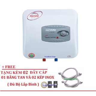 BÌNH NÓNG LẠNH ROSSI TI30L DI30L Tặng kèm 2 dây cấp 1 băng tan và 2 kép inox